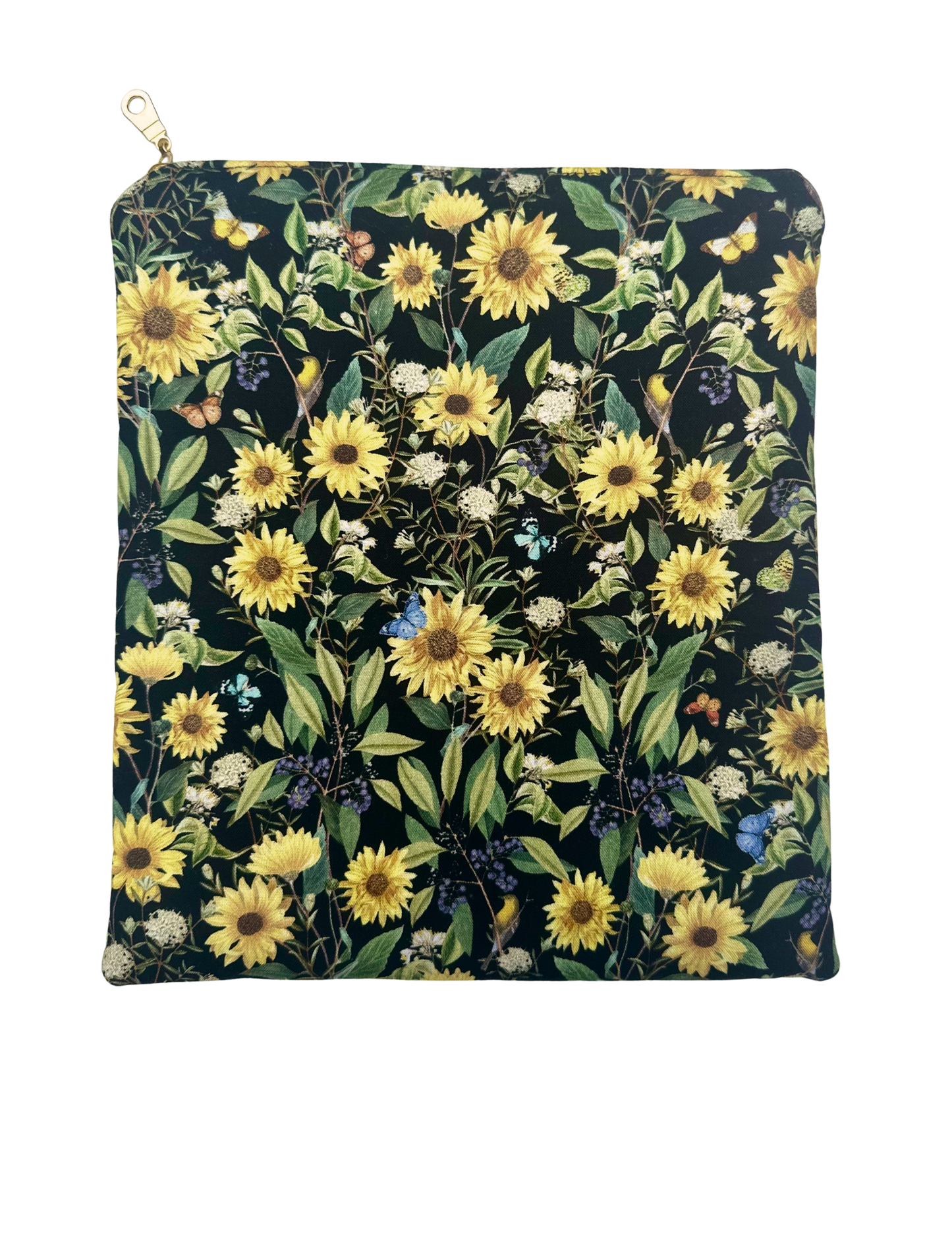 Large Zipper Book Sleeve in Dark Sunflower