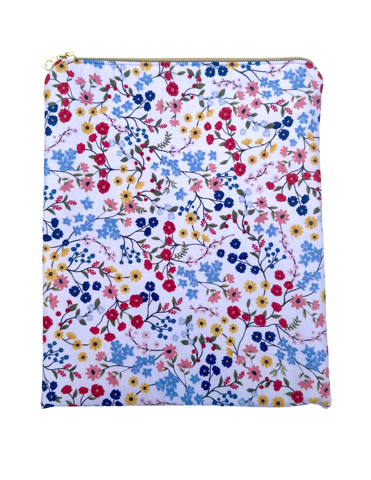 Large Zipper Book Sleeve in Bright Bloom
