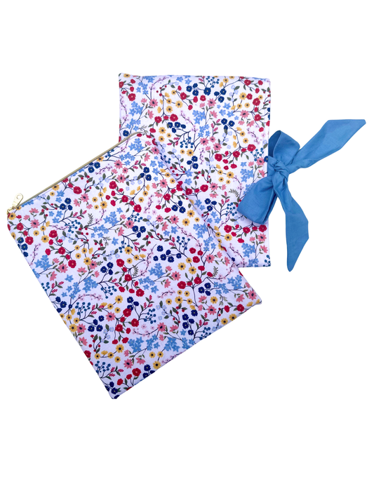 Large Zipper Book Sleeve in Bright Bloom