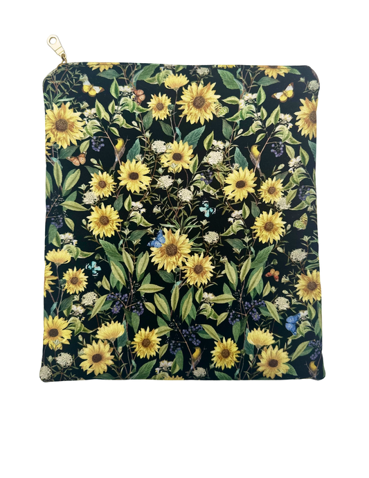 Large Zipper Book Sleeve in Dark Sunflower