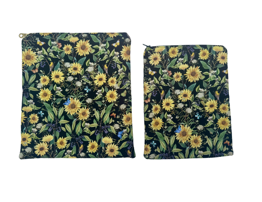 Large Zipper Book Sleeve in Dark Sunflower